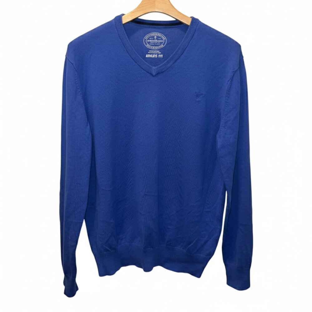 American Eagle Outfitters Blue V Neck Long Sleeve Shirt